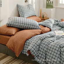 Ultra Soft Comfy Plaid Grid Pattern 3 Piece Bedding Set for Kids, Teens